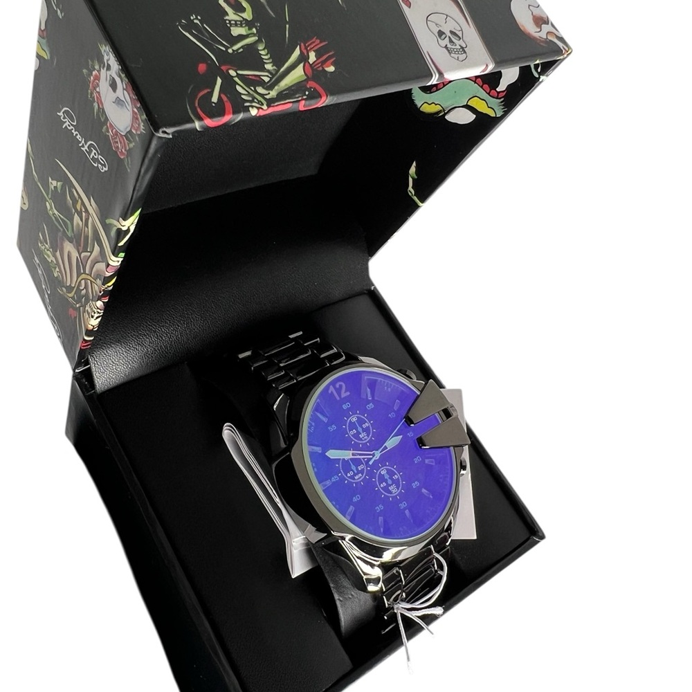 Ed Hardy Men’s Watch Chronograph Stainless Steel - Picture 6 of 7